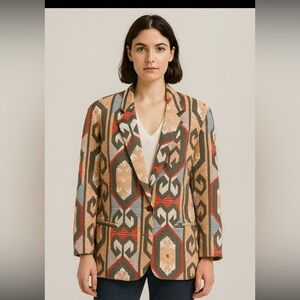 Vintage Z Cavaricci  Multicolor Geometric Women's Blazer Made in the USA